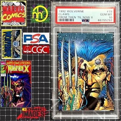 1992 Marvel Comic Images Wolverine - #19 Claws - PSA 10 GEM MINT - POP 3 - Image 1 of 4