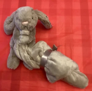 NWT Jellycat Bashful Beige Bunny Lovey Soother Blanket Baby 13" x 13" Soft Plush - Picture 1 of 4