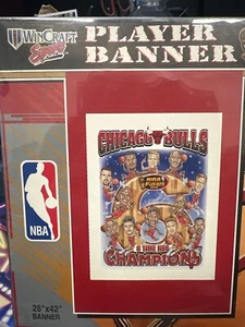Chicago Bulls 6 Time Champions Player Banner Wincraft NBA Finals 1998 New NIP - Picture 1 of 3