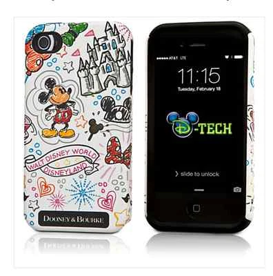 Dooney & Bourke Disney Mickey Mouse 4 4S iPhone Case Sketch DTech Park Authentic - Image 1 of 4