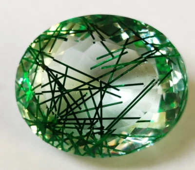 82.75 Ct. Large Rutilated Quartz Oval Cut Faceted Loose Gemstone Gift for Women - Image 1 of 4