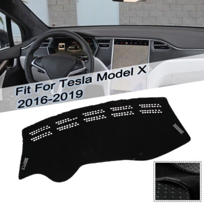 For Tesla X 2016-24 black Non-slip Dash Board Cover Mat Dashboard Carpet 1PCS Foto 1 de 4