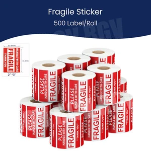 10000 Fragile Stickers 2x3 Handle with Care Thank You Mail Labels 500/Roll - Picture 1 of 27