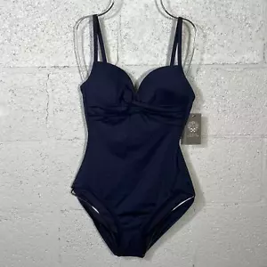 Vince Camuto Women's Draped V-Neck One-Piece Swimsuit 12 - Picture 1 of 10