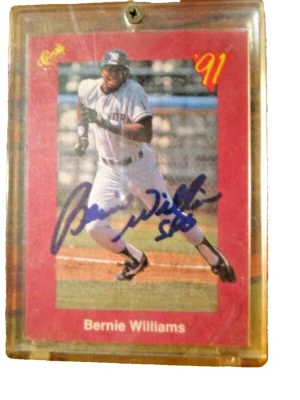 yankees bernie williams signed baseball card  - Image 1 of 2