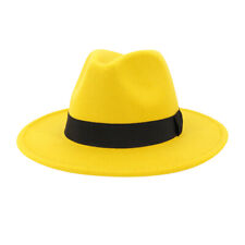 Vintage Classic Wide Brim Women Men Fedora Hat with Belt Buckle Felt Panama Hat
