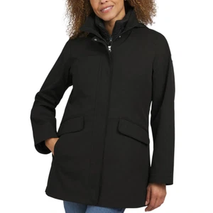 Lands' End Women's 3-in-1 Systems Jacket With Removable Puffer Vest, Black, L - Picture 1 of 7