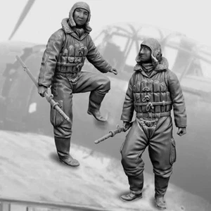 Kit Modelo Resina 1/32 Segunda Guerra Mundial Pilotos de Combate Japoneses 2 Figuras Sin Montar Sin Pintar - Imagen 1 de 2