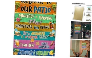 Outdoor Patio Decor Welcome To Our Patio Sign Patio Tin Signs Patio Metal - Picture 1 of 8
