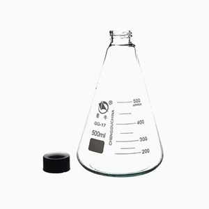 500ml Transparent Erlenmeyer Flask with Plastic Screw Cap Laboratory Glassware - Picture 1 of 1