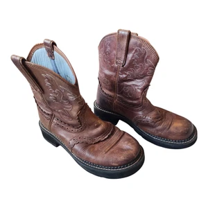 ARIAT Fatbaby Cowboy Boots Leather Women’s Size 7.5B Russet Rebel Brown 10000860 - Picture 1 of 15