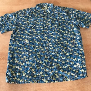 Cooke Street Hawaiian Shirt Men L Blue Floral Button Up Pocket Short Sleeve - Picture 1 of 13