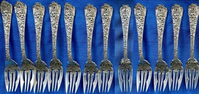 Gorham Cluny Sterling Silver Fish Fork Set of 12 - Multi-Motif Antique by Gorham - Image 1 of 4