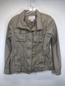 Old Navy Damen Armee hellbraun Utility Reißverschluss Jacke Freizeit Militär M Medium leicht - Bild 1 von 7