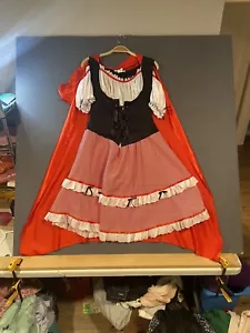 Little Red Riding Hood Womens Costume Size XL With Cape Halloween Fairytale Wood - Picture 1 of 10