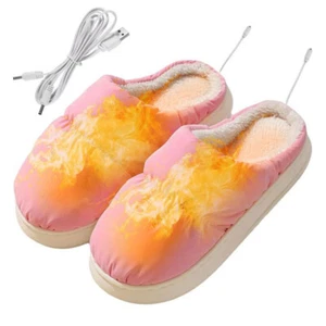 USB Beheizbare Wärmeschuhe aufheizbare Thermo Hausschuhe Fußwärmer - Picture 1 of 22