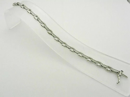 VALENTINO Bracciale Tennis Diamanti Simulati Taglio Tondo 10Ct Argento Placcato Oro Bianco 14K