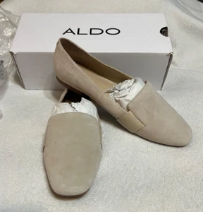 ALDO New Open Box KAAYLLA White Suede Slip on Shoe Women's Size 8.5 Work - Picture 1 of 8