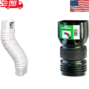 Expandable Flex Drain Downspout Extension 2"x3" with 3"-4" Adapter, Gutter Elbow - Picture 1 of 4