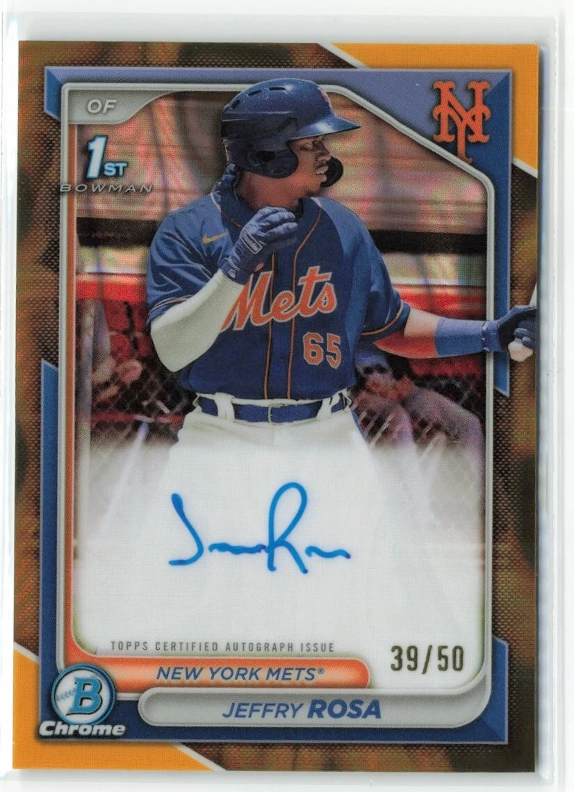 2024 Bowman Chrome Jeffry Rosa #CPA-JRO Gold Lava Auto /50 Mets