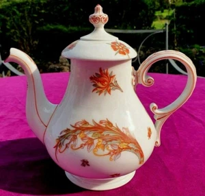 Antike Hache Jullien Cie Vierzon Porzellan Teekanne - Bild 1 von 12