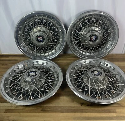 1980-90 BUICK ELECTRA, LESABRE, ESTATE WAGON 14" WIRE WHEEL COVERS HUBCAPS - Image 1 of 4