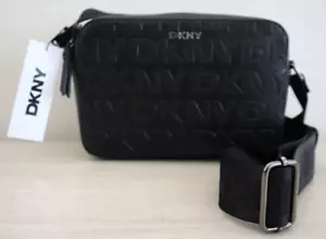 DKNY R43EVX93 Women's O/S Black Embossed TuTu Dual Zip Camera Bag $148 - Picture 1 of 12