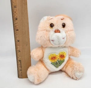 Vintage 1983 Kenner Care Bears Friend Bear Plush Peach / Orange with Flowers 6" - Picture 1 of 7