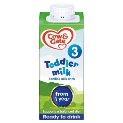 Cow & Gate 3 Toddler Milk Formula Liquid 1-3 Years 200ml - Изображение 1 из 3