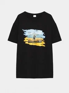 Russisches Kriegsschiff Go F* Yourself - Tuch schwarz T-Shirt Ukraine Krieg 2022 Ukrposhta - Bild 1 von 5