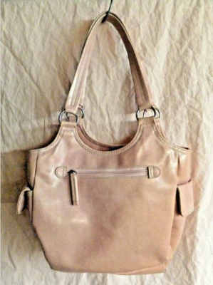 Bolso de hombro de cuero mediano sintético St John's Bay rosa claro Foto 1 de 4