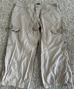 AX Armani Exchange pantaloni cargo donna kaki Capri taglia 4 - Foto 1 di 5