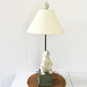 Vintage Pottery Barn Folk Art Bunny Rabbit Lamp - Picture 1 of 7