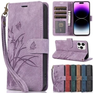 For iPhone 16e 16 15 14 13 12 11 Pro Max 8 7 Plus Flip Leather Wallet Case Cover - Picture 1 of 80