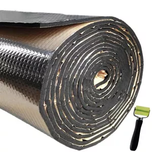 Vehicle Car Sound Deadener Reflective Insulation Mat Heat Guard R12 10MM 24'X50' - Picture 1 of 9