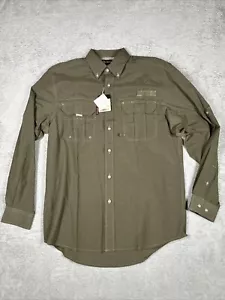 Dri Duck Sawtooth Loden Camo Green Long Sleeved Button Up Vented Size Small NEW - Picture 1 of 12