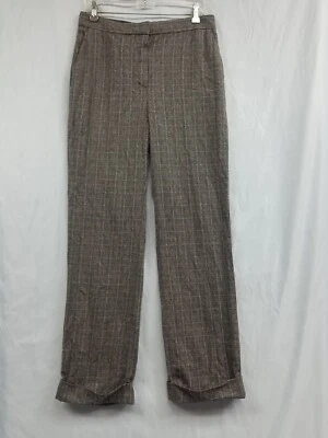  Massimo Dutti  Wool Blend Tweed Trousers Pants Brown Size 10 - Image 1 of 4