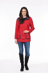 David Barry Damen Frühlingsjacke rot/marine Übergröße 28 - Bild 1 von 7