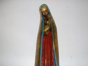 Candela cera vintage Madre Maria e Gesù Bambino 12" - Foto 1 di 5