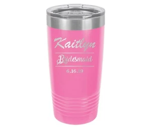 Bridesmaid // Maid of Honor  // Wedding // Personalized Engraved Tumbler // Mug - Picture 1 of 2