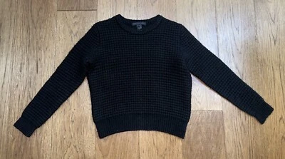 Suéter corto Marc by Marc Jacobs tejido grueso para mujer M negro mezcla de lana cuello redondo Foto 1 de 4