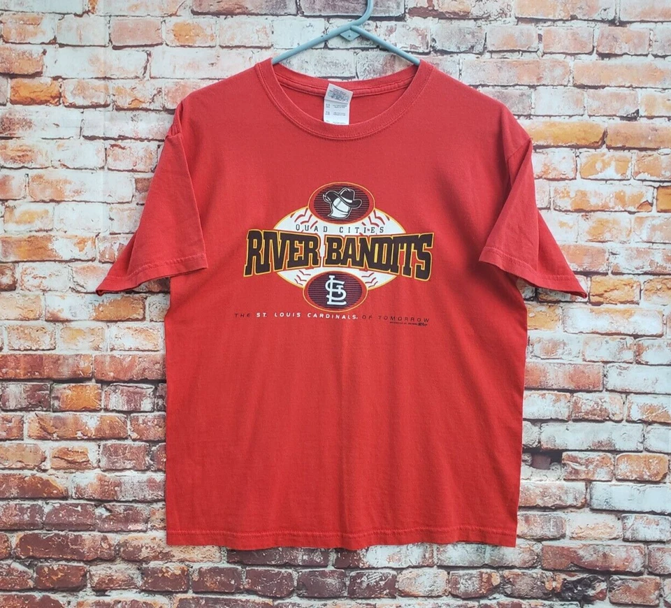 🔥 Camisa masculina quad City River Bandits St. Louis Cardinals afiliados grande G GG - Imagem 1 de 4