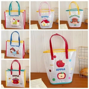 Waterproof PVC Beach Bag Cartoon Print Transparent Shoulder Bag Outdoor - Picture 1 of 18