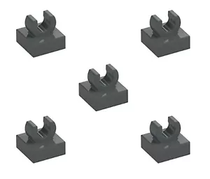 5 New LEGO Dark Stone Grey 1x1 Modified Tile w Open O Clip 44842 15712 holder - Picture 1 of 6