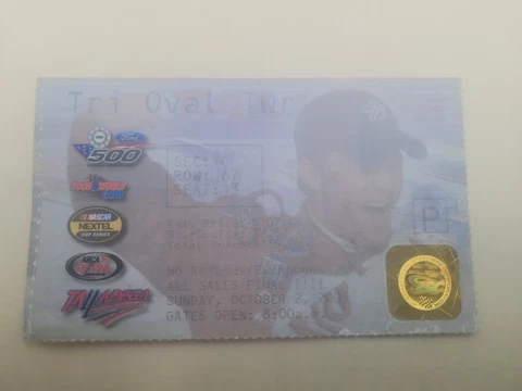 Nascar 2005 Talladega Speedway Ford 500 Ticket Dale Jarrett Win Cover