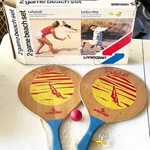 2 Spiele Strand Set Sportcraft Vintage Antik Outdoor Spiele Rallyeball - Bild 1 von 1