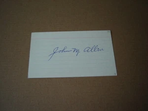 John Allen signed index card 1914 d.1967 deadball era Fed League Balt Terrapins - Picture 1 of 1