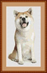 Japanese Akita Dog Cross Stitch Kit - Picture 1 of 2