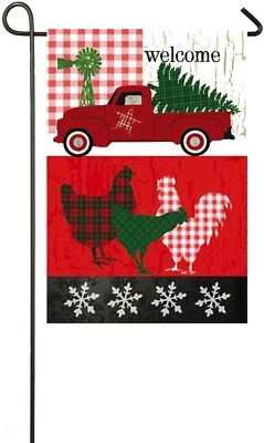 Flag. Christmas Evergreen Festive Farmhouse Suede Garden Flag, 12.5 x 18 inches - Image 1 of 2