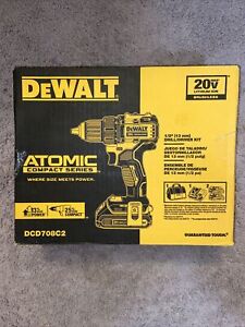 Dewalt Dcd708C2 Atomic 20V Max Li-Ion 1/2 in. Drill/Driver Kit (2 Ah) New
